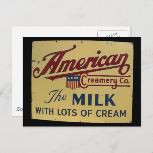 アメリカのミルク会社のヴィンテージ標識 ポストカード (正面/裏面)