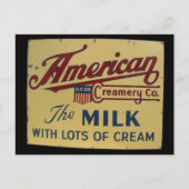 アメリカのミルク会社のヴィンテージ標識 ポストカード (正面)