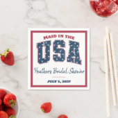 アメリカのメイド、スター、ストライプブライダルシャワー スタンダードカクテルナプキン (インサイチュ)