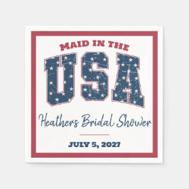 アメリカのメイド、スター、ストライプブライダルシャワー スタンダードカクテルナプキン