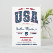 アメリカのメイド、スター、ストライプブライダルシャワー 招待状 (スタンド正面)