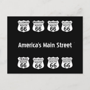 アメリカのメイン通りルート66 ポストカード