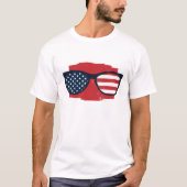 アメリカのメガネ愛国心 Tシャツ (正面)
