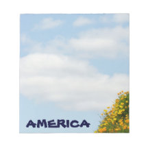 アメリカのメモ帳 青空 アメリカのノートパッド