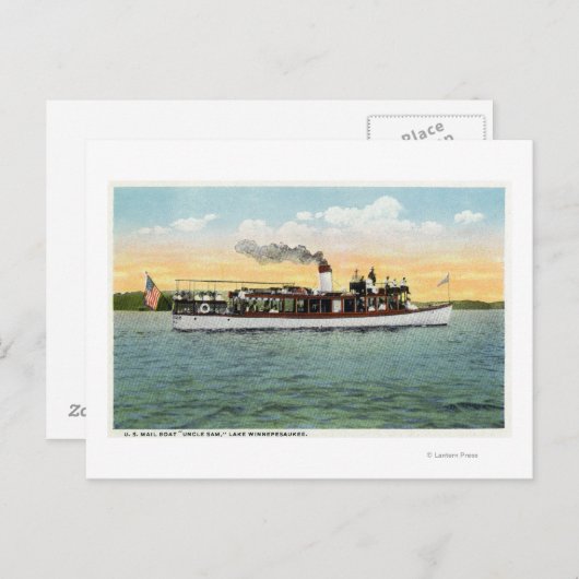アメリカのメールボートアンクルサムの表示 ポストカード (正面/裏面)