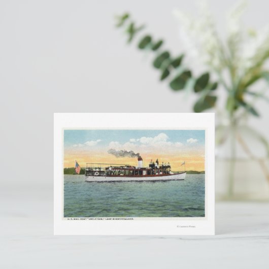 アメリカのメールボートアンクルサムの表示 ポストカード (スタンド正面)