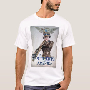 アメリカのモーター隊-若い女性(US02076) Tシャツ