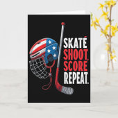 アメリカのユースアイスホッケージャージー アイスボーイズホッケー 誕生日 カード (黄色い花)