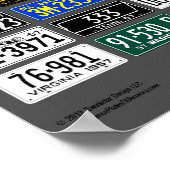 アメリカのライセンスプレートのポスター – 1957 ポスター (角)