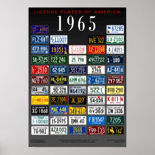 アメリカのライセンスプレートのポスター – 1965 ポスター