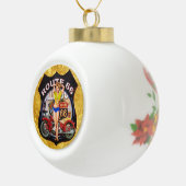 アメリカのルート66オートバイ、金ゴールドテクスチャ セラミックボールオーナメント (右)