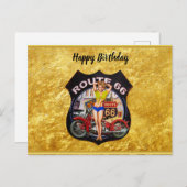 アメリカのルート66金ゴールド ポストカード (正面/裏面)