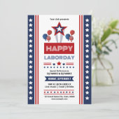 アメリカのレイバー・デイ・イベント招待状テンプレート 招待状 (スタンド正面)