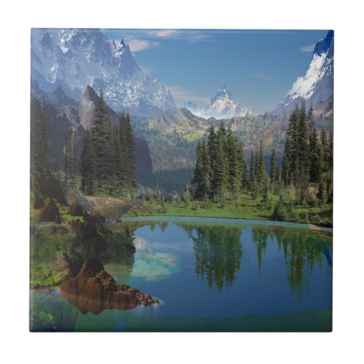 アメリカのロッキー山脈の美しい贈り物 タイル (正面)