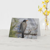 アメリカのロビン写真 カード (黄色い花)