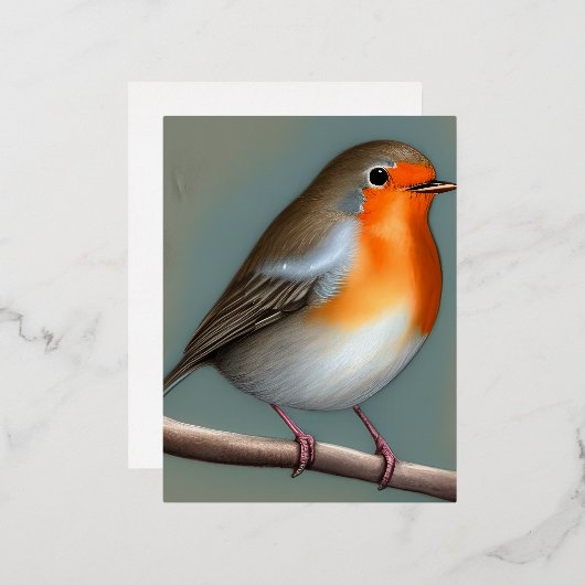 アメリカのロビン・バード・グラフィック 箔シーズンポストカード (正面/裏面)