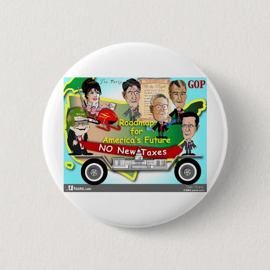 アメリカのロードマップ 缶バッジ (正面)