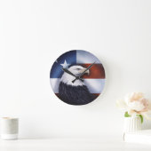 アメリカのワシおよび旗 ラウンド壁時計 (ホーム)