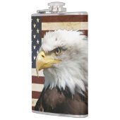 アメリカのワシのフラスコが付いているヴィンテージ米国米国の旗 フラスク (左)