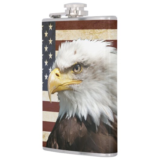 アメリカのワシのフラスコが付いているヴィンテージ米国米国の旗 フラスク (左)