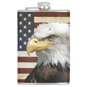 アメリカのワシのフラスコが付いているヴィンテージ米国米国の旗 フラスク (正面)