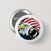 アメリカのワシPOW-MIA 缶バッジ (正面&裏面)