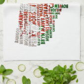 アメリカのワードアートのウェールズ語のプラセナームズ キッチンタオル (折り畳み)