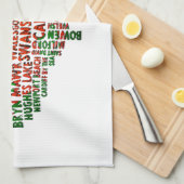 アメリカのワードアートのウェールズ語のプラセナームズ キッチンタオル (四つ折り)