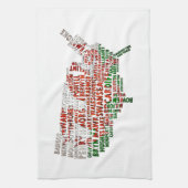 アメリカのワードアートのウェールズ語のプラセナームズ キッチンタオル (縦)