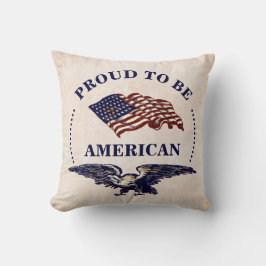 アメリカのヴィンテージのワシおよび旗があること誇りを持った クッション