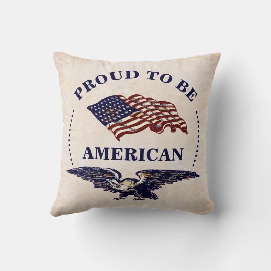 アメリカのヴィンテージのワシおよび旗があること誇りを持った クッション (裏面)