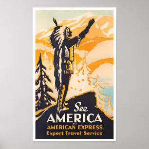 アメリカのヴィンテージ旅行ポスターを参照 ポスター
