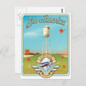 アメリカのヴィンテージ50のスタイル飛行ポスターを見る ポストカード (正面/裏面)