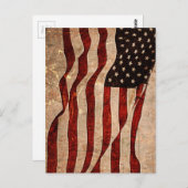 アメリカのヴィンテージ アメリカ国旗 ポストカード (正面/裏面)