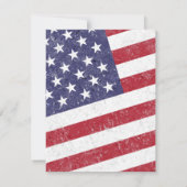 アメリカのヴィンテージ スターズ ストライプス 国旗 オリジナルテキスト追加 招待状 (裏面)