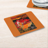 アメリカの三日月形のヴィンテージPosterEurope スクエアペーパーコースター (アングル)