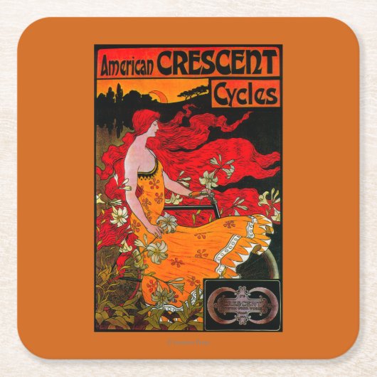 アメリカの三日月形のヴィンテージPosterEurope スクエアペーパーコースター (正面)