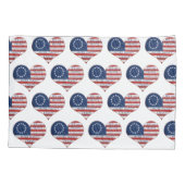 アメリカの人々 アメリカ国旗 ハート クッションカバー 枕カバー (裏面)