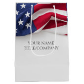アメリカの企業マーケティング用アメリカ国旗 ミディアムペーパーバッグ (裏面)