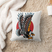 アメリカの伝統的な入れ墨のワシの古い学校 クッション (ブランケット)
