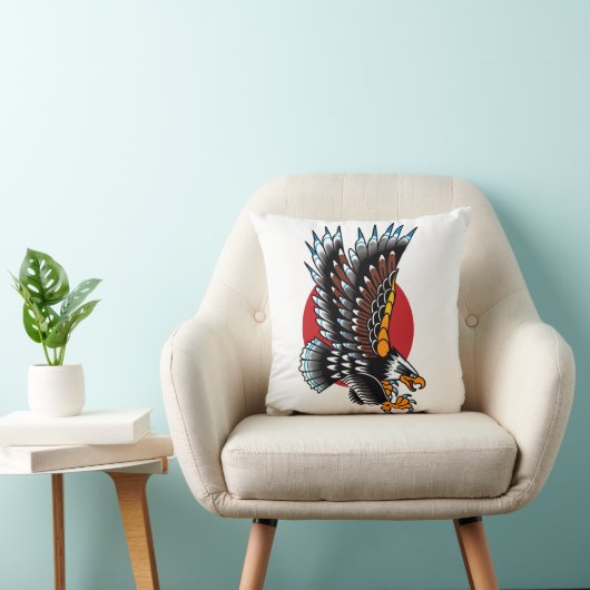 アメリカの伝統的な入れ墨のワシの古い学校 クッション (椅子)