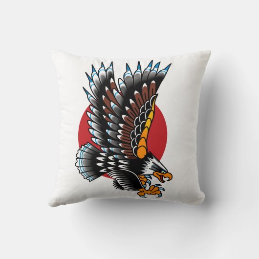 アメリカの伝統的な入れ墨のワシの古い学校 クッション (裏面)