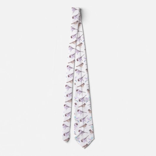 アメリカの低木、ハチドリ、房状の有名植物 ネクタイ (裏面)