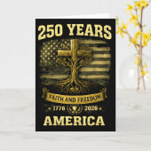 アメリカの信仰と自由250周年 7月4日 カード (黄色い花)