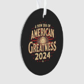 アメリカの偉大さの新時代 2024 トランプ勝利 オーナメント (正面)