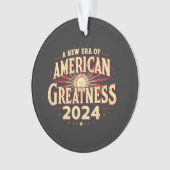 アメリカの偉大さの新時代 2024 トランプ勝利 オーナメント (正面)