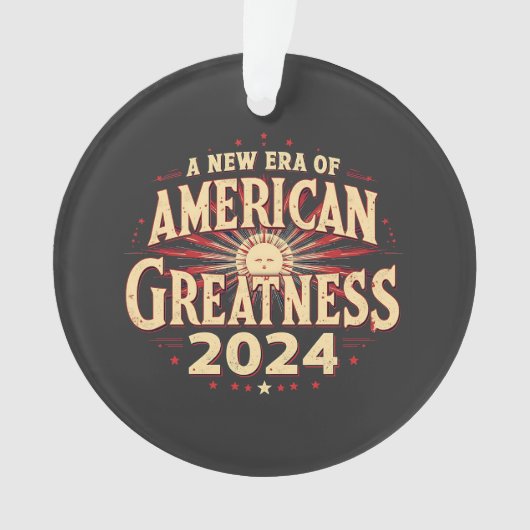 アメリカの偉大さの新時代 2024 トランプ勝利 オーナメント (正面)