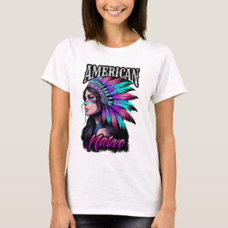 アメリカの先住民の女の子 Tシャツ