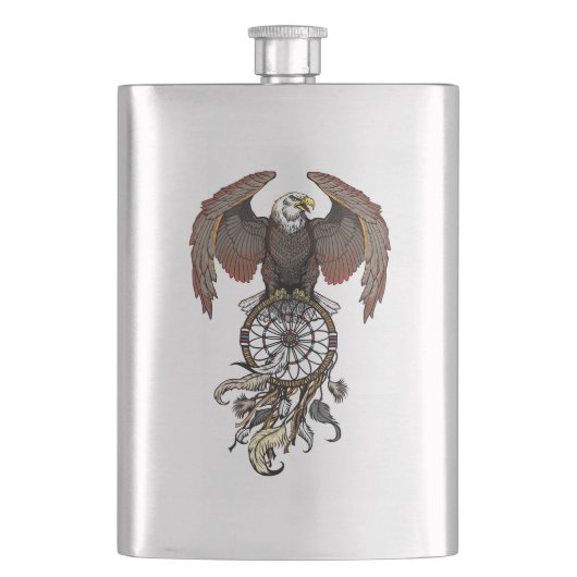 アメリカの先住民インディアンドリームキャッチャー フラスク (正面)