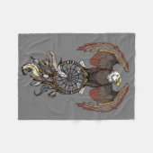 アメリカの先住民インディアンドリームキャッチャー フリースブランケット (正面(横))